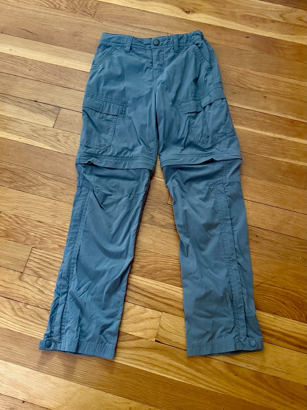 REI S (8) Grey Convertible Cargo Pants w/Adjustable Waist and Zip-Off Legs